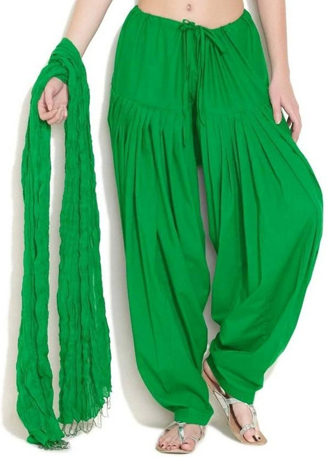 Forest Green Color Readymade Cotton Patiala Salwar-LGPT13