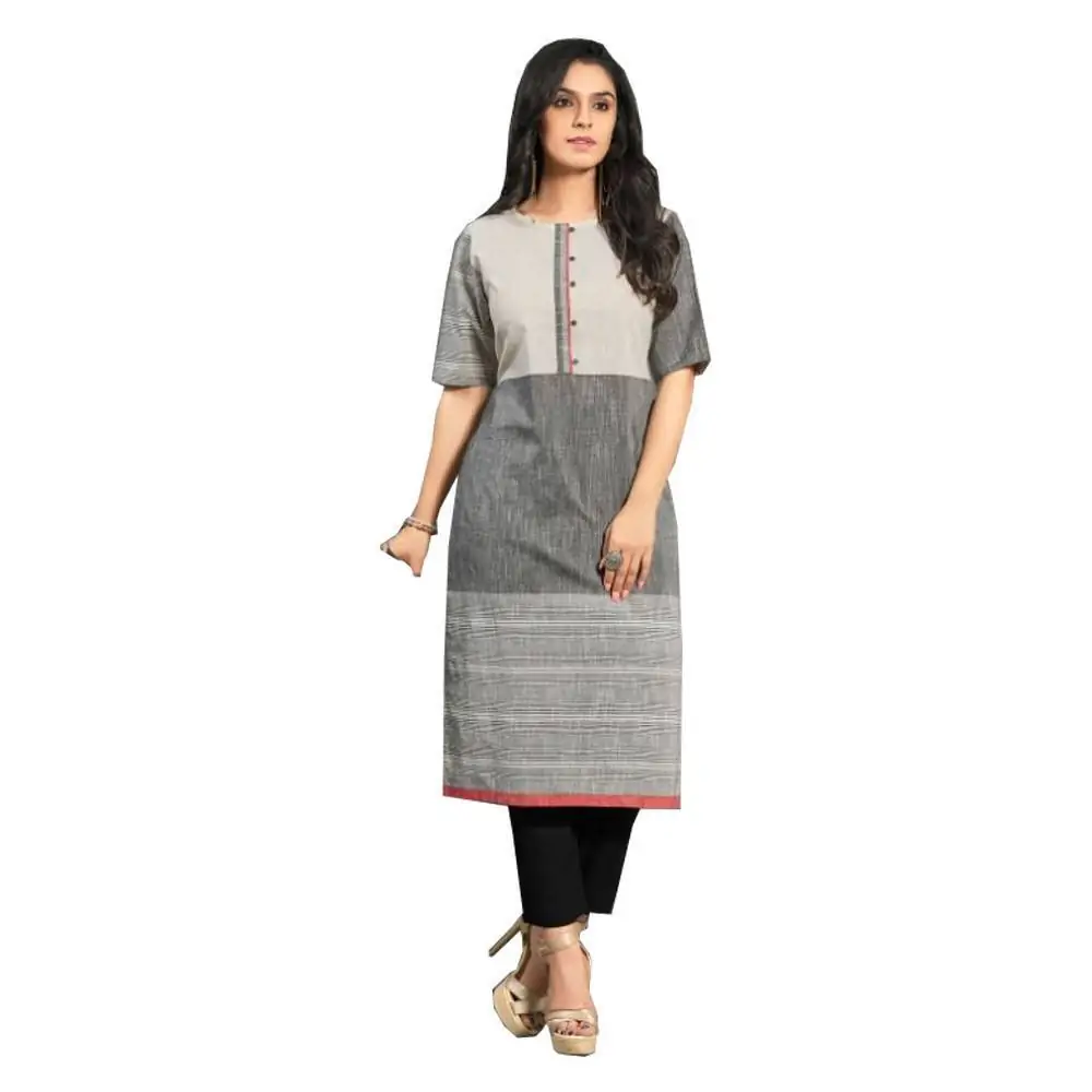 Soch Women Grey Threadwork Pure Cotton Kurti - Absolutely Desi