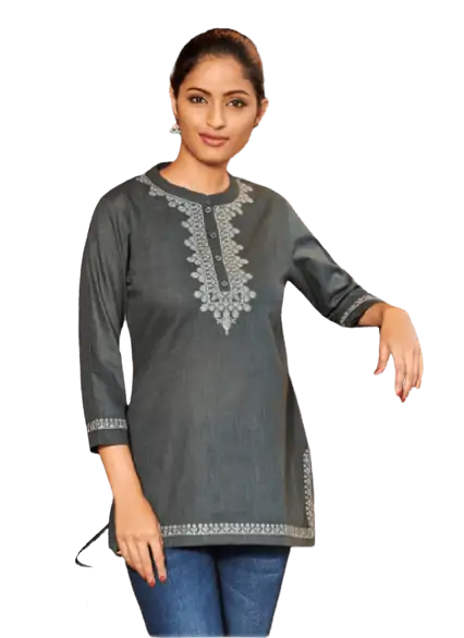 Buy Modestouze Attires Women's Khari And Pigment Printed Cotton Blend Kurti  (Light Grey) (MAJK52PARROT) Online at Best Prices in India - JioMart.