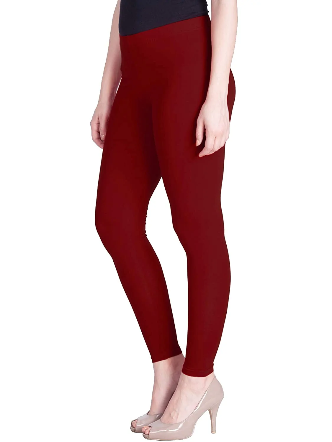 Maroon Color Women Cotton Stretchable Ankle Length Legging LGA37
