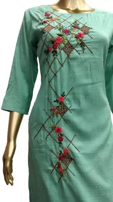 Buy Hand Embroidered Handloom Cotton Silk Thread Work Kurti for Women, Designer  Kurti for Women, Eid Gift, Eidi for Women, Favor Gift for Girls Online in  India - Etsy