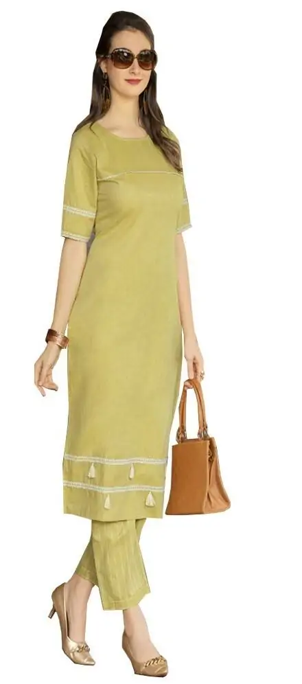Cotton Casual Wear Kaftan kurti design with pant 2022, Size: M,L at Rs  1780/piece in Surat
