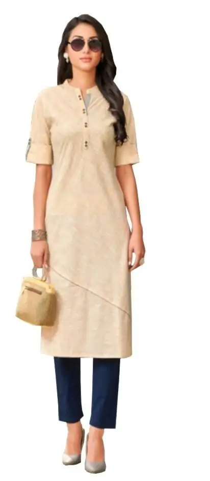 Buy Beautiful Yellow Kurta for Women, Embroidered Kurti, Stylish Kurta  Women Embroidered Cotton Straight Kurta/kurti yellow Online in India - Etsy