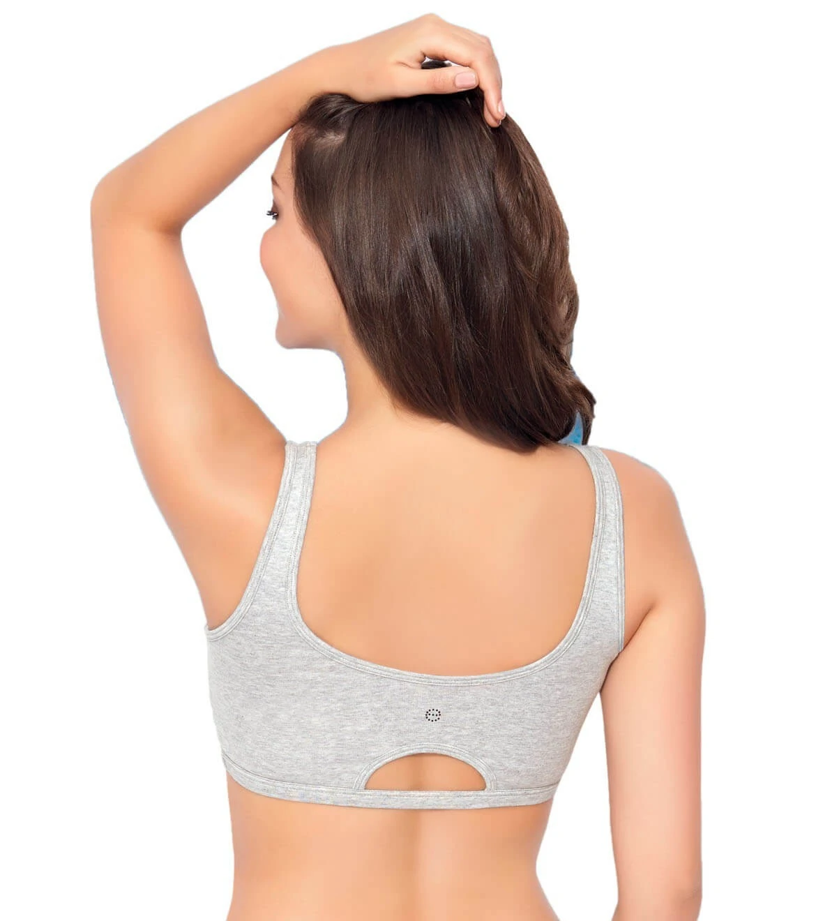 Enamor Grey Colour Low Impact Cotton Sports Bra-SBO6GME