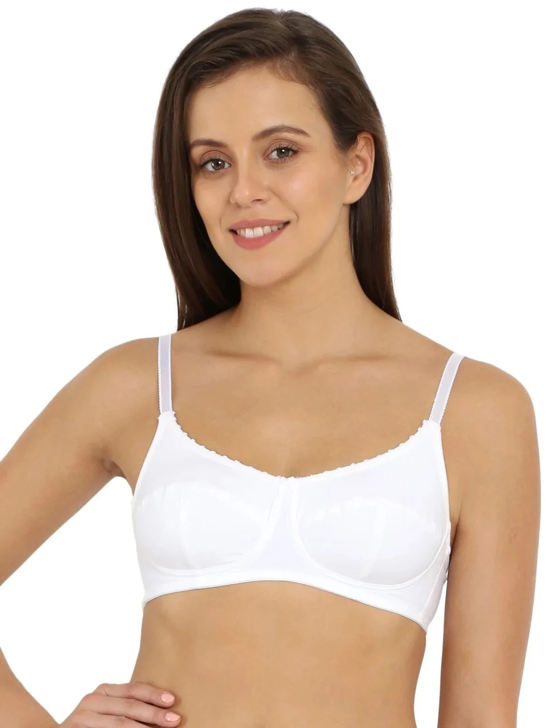 Jockey White colour wire-free non padded slim fit bra-1615WHT