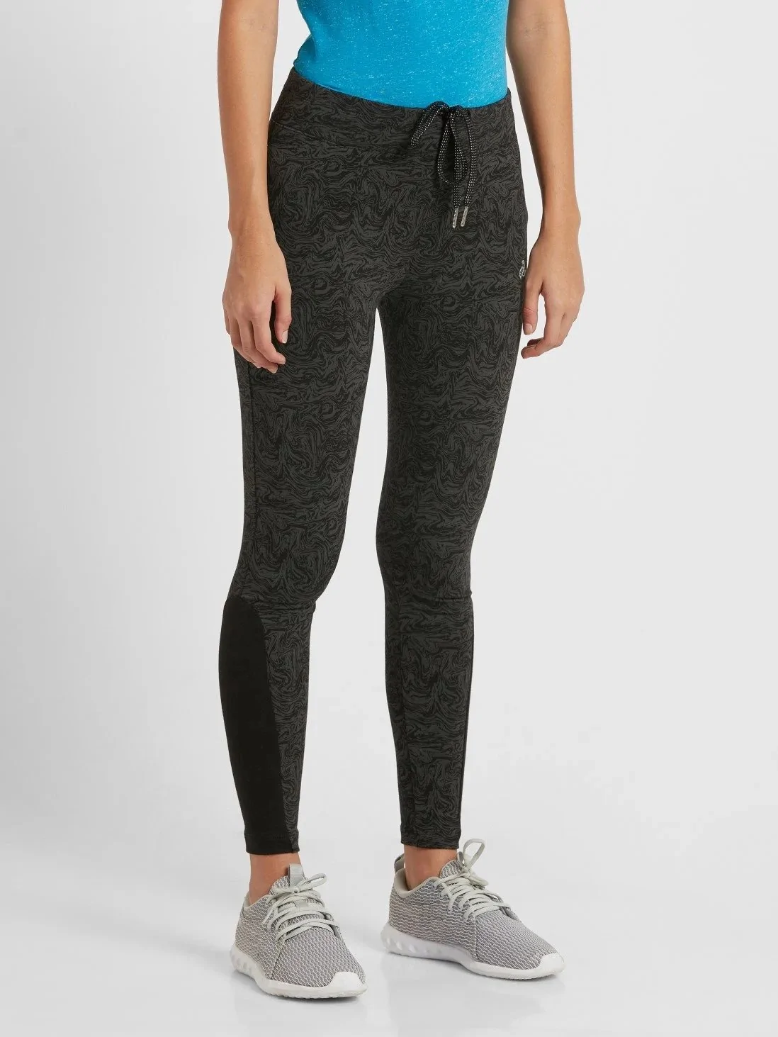 Jockey Leggings with Concealed Side Pocket & Drawstring Closure-AA01BLKPR