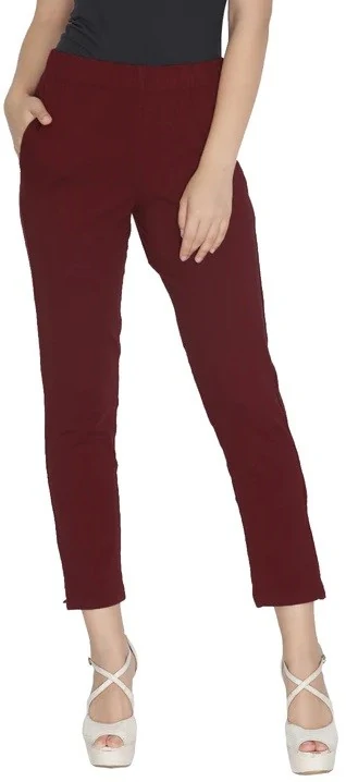 Lyra Cotton Women Maroon Color Pant-LYRAP160