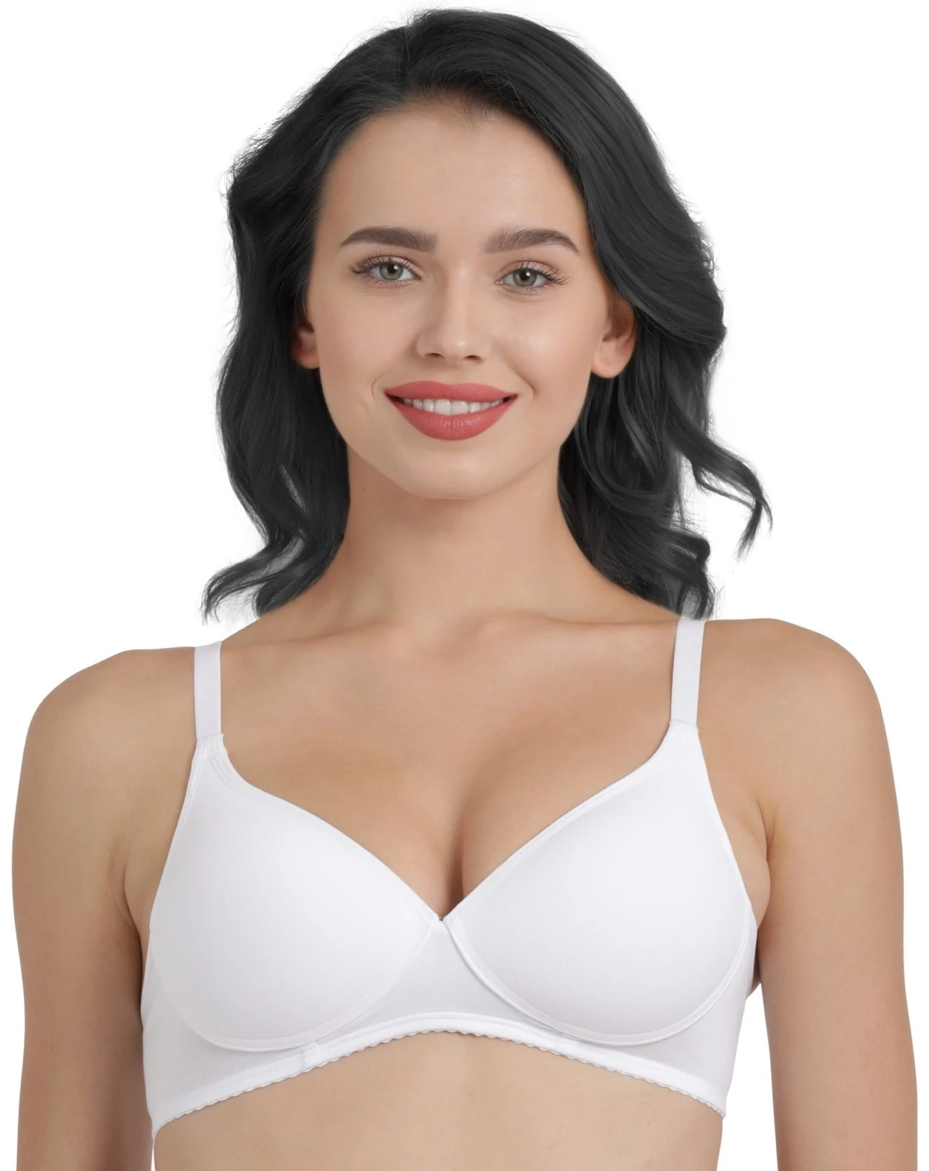 Enamor White Supima Cotton Padded Medium Coverage-A039WHT