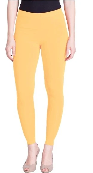 Lyra Pastel Yellow Ankle Length Legging for Women-LYRAA169
