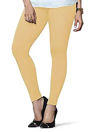 Skin color stretchable cotton ankle Leggings-LGA71