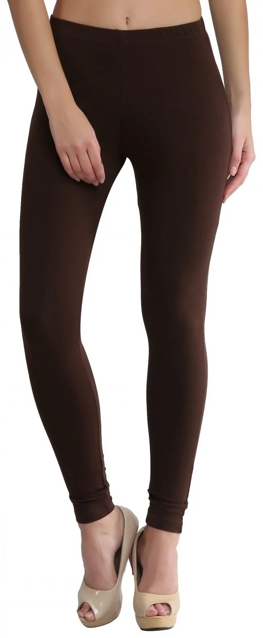 Coffee Brown color stretchable cotton ankle Leggings-LGA70