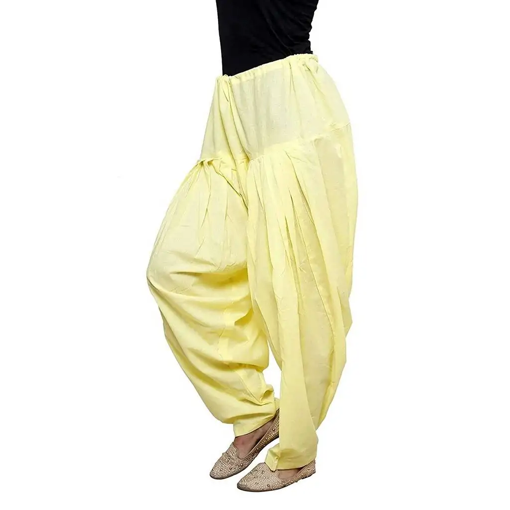 Women's Mehndi Cotton Plain Patiala Salwar & Dupatta Premium Readymade Free  Size | eBay