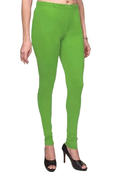 Parrot Green color ladies cotton lycra premium leggings-LGP26