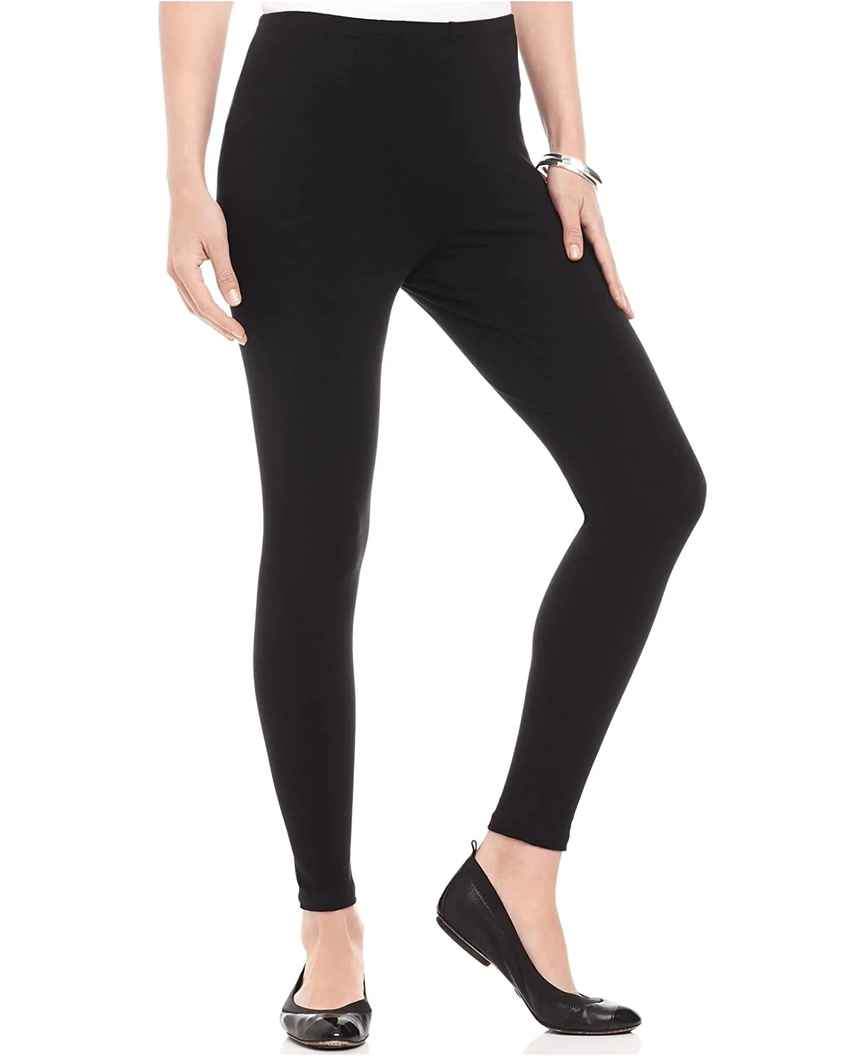 Skin color stretchable cotton ankle Leggings-LGA71