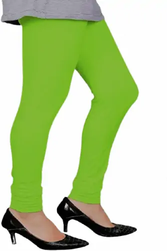 Parrot Green color ladies cotton lycra premium leggings stitching-LGD26