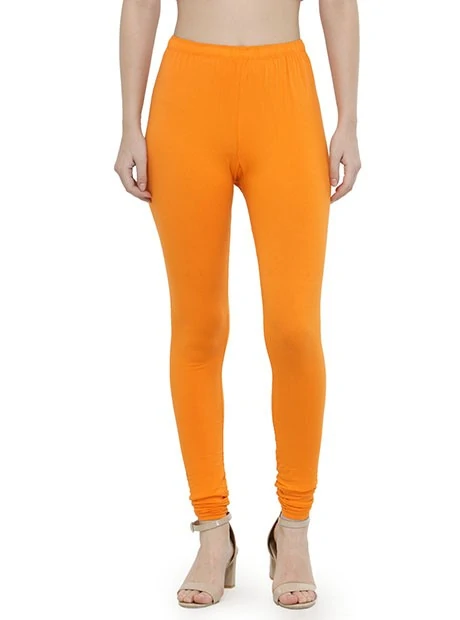 Light Orange color ladies cotton lycra premium leggings stitching-LGD23