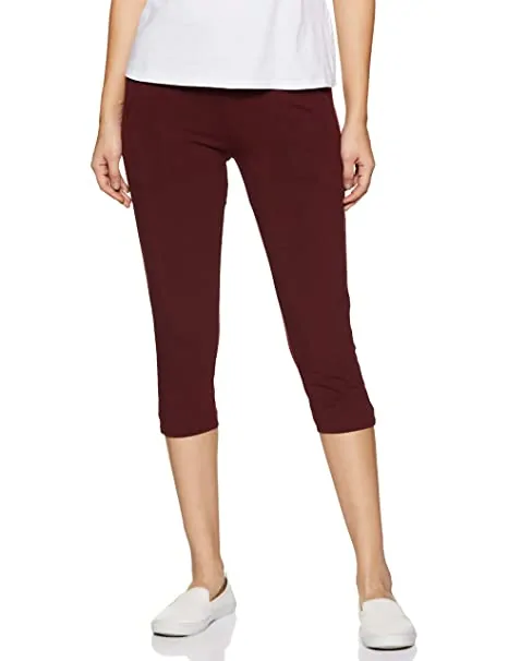 VAN HEUSEN WOMEN MOISTURE WICKING COTTON STRETCH CAPRIS - EASY STAIN  RELEASE & ULTRA SOFT-55304PORT