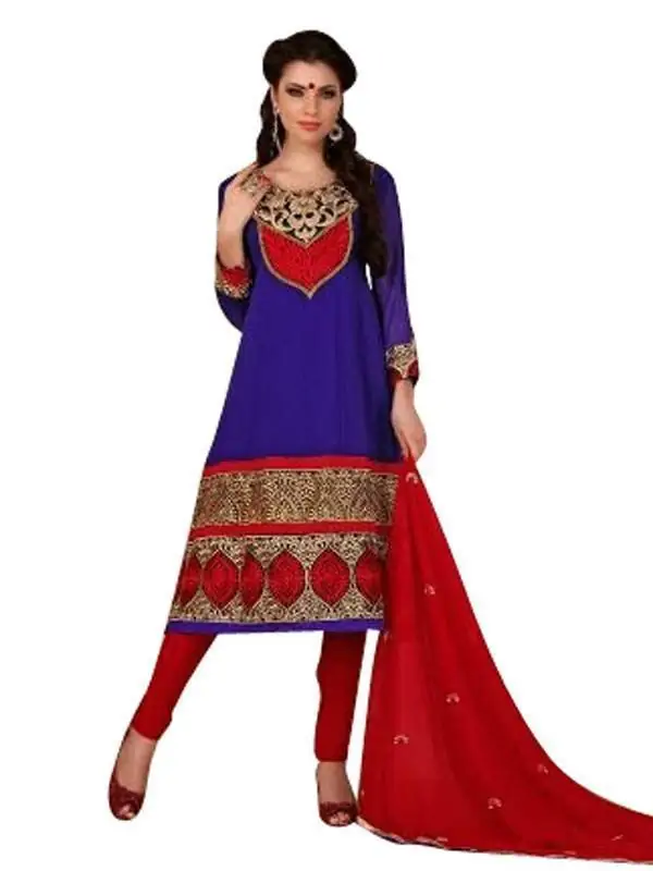 SHAFNUFAB® Women's Georgette Semi Stitched Anarkali Salwar Suit (wedding  dress and salwar suit_SF201153 Blue Free Size) : Amazon.in: Fashion