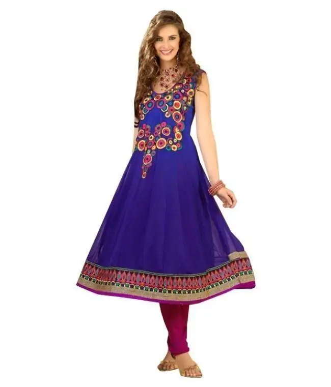 Purple Embroidered Georgette Semi Stitched Salwar Suit – Odette