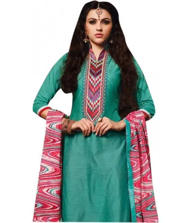 Khaki Chanderi Cotton Kashmiri Salwar Kameez and Khaki Chanderi Cotton  Kashmiri Salwar Suit Online Shopping