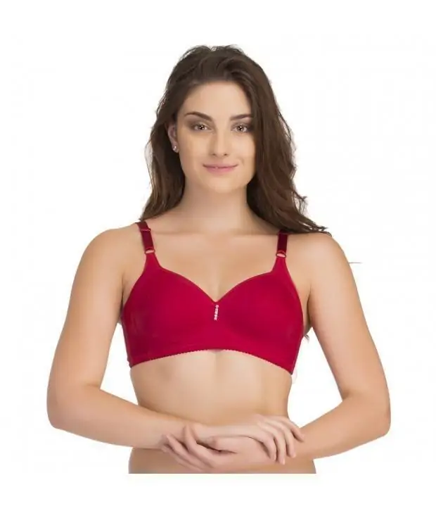 Hannah doss Padded Non-Wired T-Shirt Bra In Red-Cb10