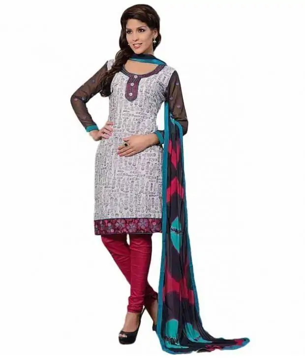 White cotton online churidar material