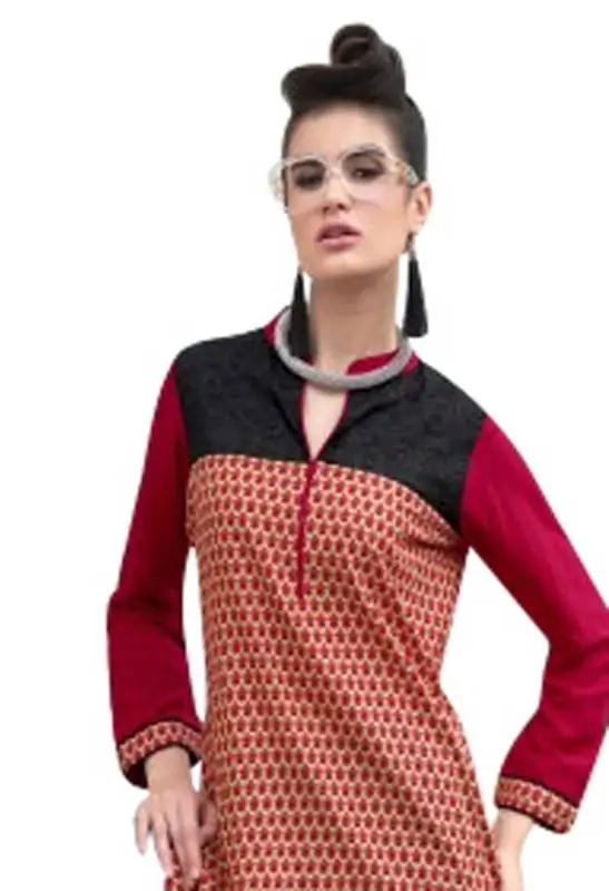 Plain red kurti styled with a contrasting dupatta | Ropa, Moda, Ropa hindu