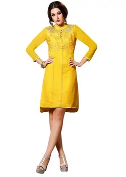 Yellow Colour Georgette Embroidered Women'S Wear-Glamor287