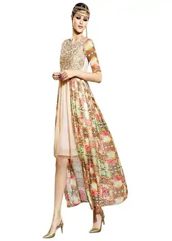 Multi Color Georgette Embroidered And Printed Women'S Wear-Aura219