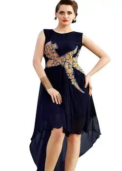 Aof Blue Color Georgette Embroidered Wear -Aof5103