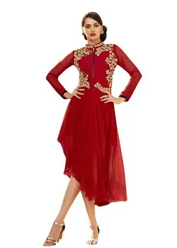 AOF Red Color Georgette Embroidered Wear -AOF5101​