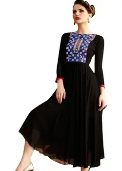 Aof Black Color Georgette Embroidered Wear -Aof5108