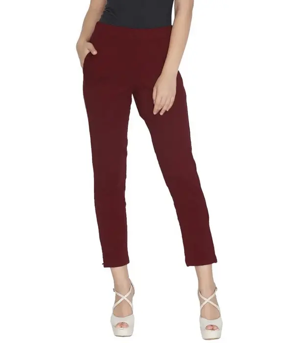 Buy Men Maroon Textured Slim Fit Formal Trousers Online  355289  Peter  England