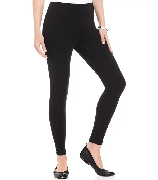 Black color stretchable cotton ankle Leggings - LGA21