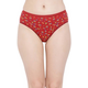 Rupa Printed Red Regular Outer Elastic Panty for Women-102RED